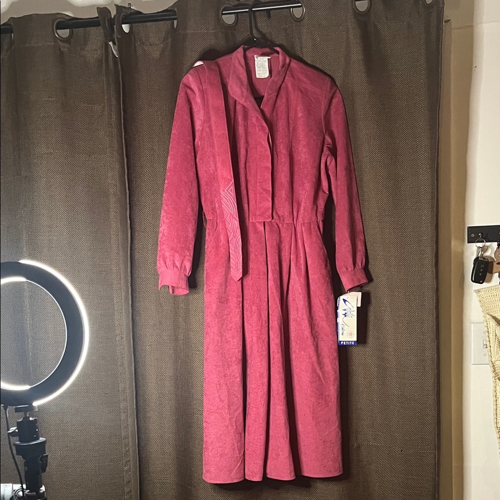 Elegant Pink Long-Sleeve Dress
